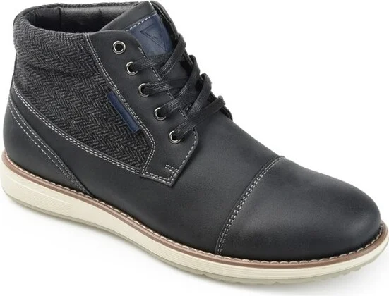 Vance Mens Jones Cap Toe Ankle Boot Black