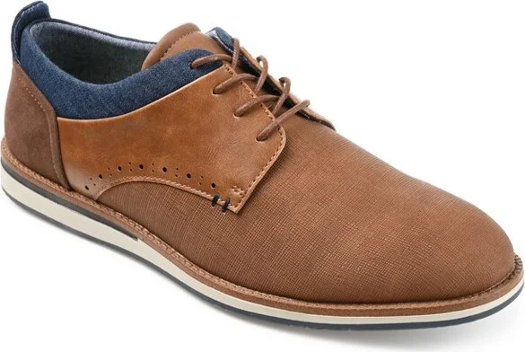 Vance Mens Latrell Embossed Casual Dress Shoe Brown