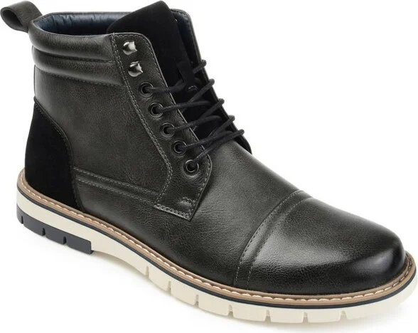 Vance Mens Lucien Cap Toe Ankle Boot Grey