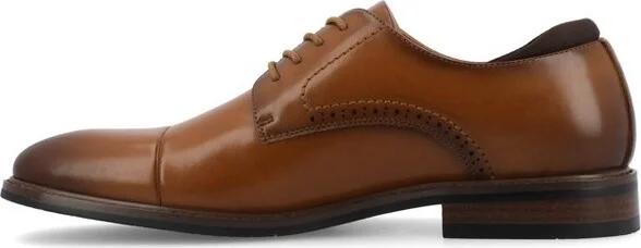 Vance Mens Manning Cap Toe Lace-up Derby, Cognac - Image 3