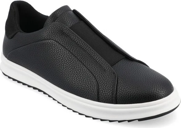 Vance Mens Matteo Medium and Wide Width Slip-on Sneaker, Black 10W