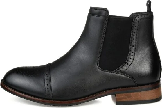 Vance Mens Medium and Wide Width Garrett Cap Toe Chelsea Boot Black - Image 2