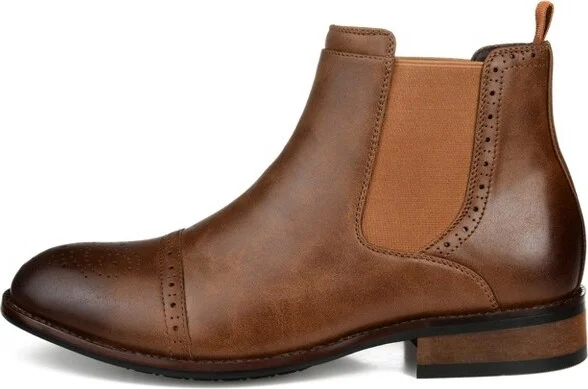 Vance Mens Medium and Wide Width Garrett Cap Toe Chelsea Boot Black - Image 4