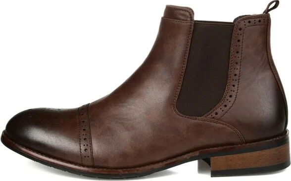 Vance Mens Medium and Wide Width Garrett Cap Toe Chelsea Boot Black - Image 8