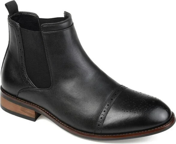 Vance Mens Medium and Wide Width Garrett Cap Toe Chelsea Boot Black
