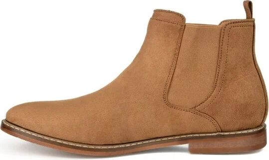 Vance Mens Medium and Wide Width Mens Marshall Pull-on Round Toe Chelsea Boot, Taupe 13W - Image 3