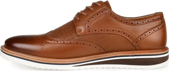Vance Mens Medium and Wide Width Mens Warrick Wingtip Lace-up Derby Dress Shoe, Black - Image 3