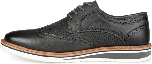 Vance Mens Medium and Wide Width Mens Warrick Wingtip Lace-up Derby Dress Shoe, Black - Image 4