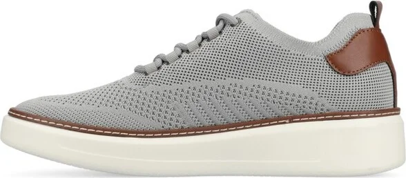 Vance Mens Norris Medium and Wide Width Lace-up Casual Knit Sneaker, Grey - Image 2