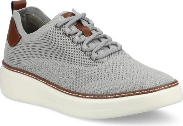 Vance Mens Norris Medium and Wide Width Lace-up Casual Knit Sneaker, Grey