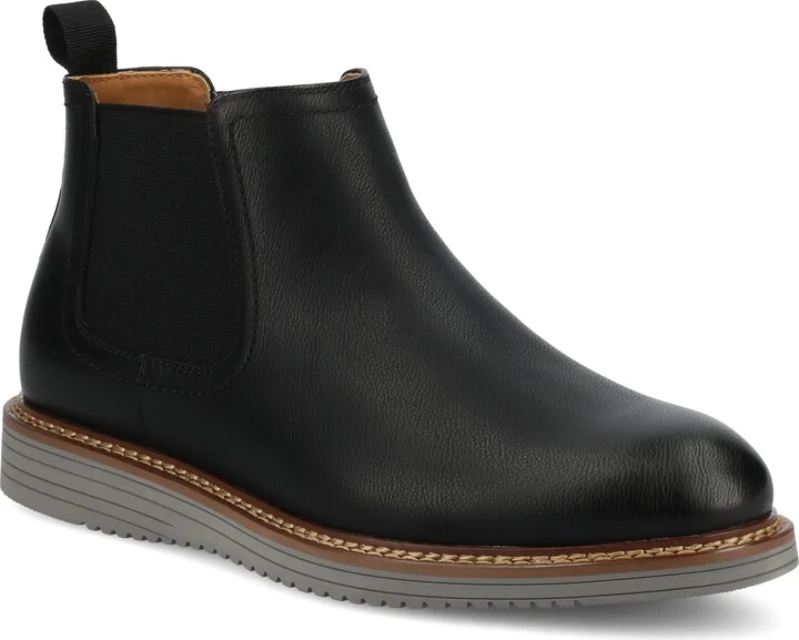 Vance Mens Salter Medium and Wide Width Plain Toe Casual Chelsea Boot