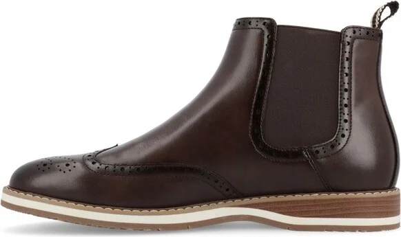Vance Mens Thorpe Wingtip Slip-on Chelsea Boot, Navy - Image 3
