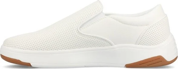 Vance Mens Townes Comfort Perforated Slip-on Sneaker, White - Image 2