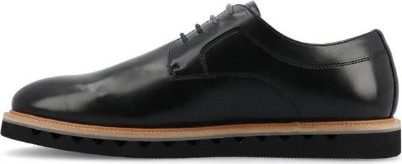 Vance Mens William Plain Toe Lace-up Derby, Cognac - Image 3