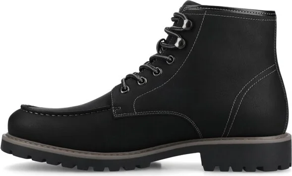 Vance Men's Zeus Medium and Wide Width Moc Toe Boot, Black - Image 2