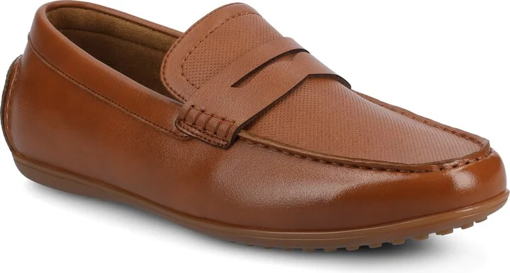 Vance Yates Medium and Wide Width Perforated Slip-on Driving Penny Loafer