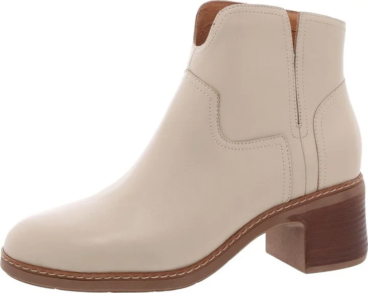 Vanda Water Resistant Womens Leather Zip Up Ankle Boots