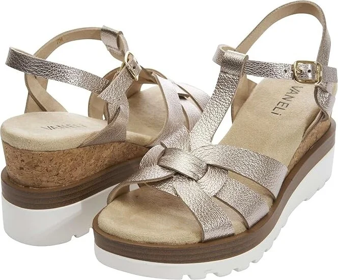 Vaneli Carly Women's Shoes Shell Grained Met : 6 M (B), Leather