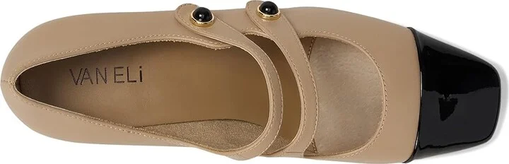 Vaneli Darin Women's Flat Shoes Ecru Nappa/Black Patent : 6 M (B), Leather - Image 2