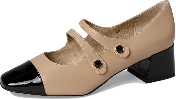 Vaneli Darin Women's Flat Shoes Ecru Nappa/Black Patent : 6 M (B), Leather - Image 5