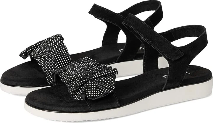 Vaneli Elsbet Women's Sandals Black Suede/Black/White Dots : 6.5 M (B)