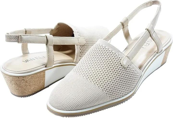 Vaneli Greer Women's Shoes Ecru Stretch Knit : 5 M (B), Textile