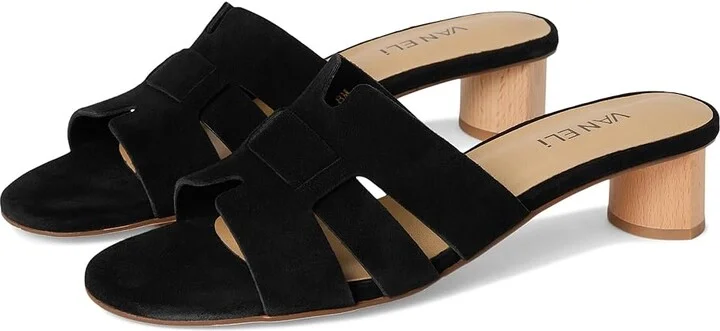 Vaneli Heidi Women's Sandals Black Suede : 5 M (B)