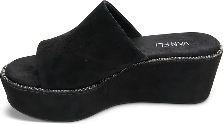 Vaneli Hero Women's Sandals Black Suede : 9.5 M (B), Textile - Image 4