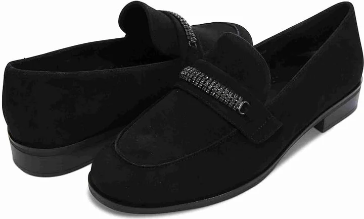 Vaneli Kiara Women's Flat Shoes Black Suede : 11 W (D)