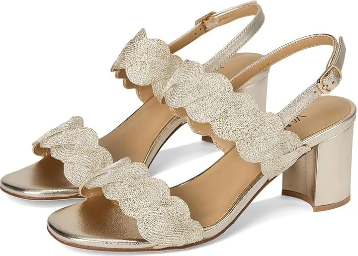 Vaneli Lettie Women's Sandals Beige/Platino Weave : 10 M (B), Leather/Rubber