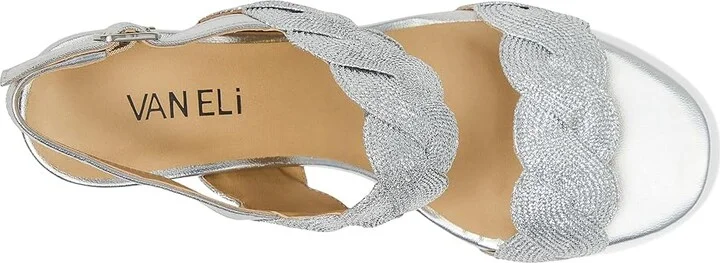 Vaneli Lettie Women's Sandals Silver Weave : 10 N (AA), Leather/Rubber - Image 2