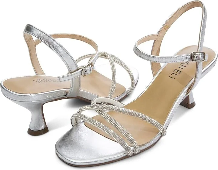 Vaneli Linzy Women's Sandals Silver Mercury : 6.5 M (B), Leather/Rubber