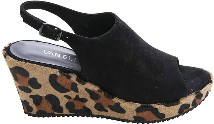 Vaneli Liza Women's Sandals Black Suede/Camel Jag Hc : 7.5 M (B), Leather/Suede - Image 4