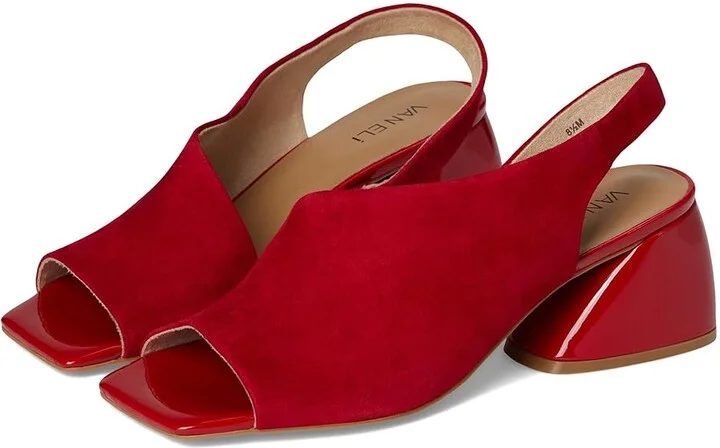 Vaneli Molke Women's Dress Sandals Red Suede/Patent : 9.5 M (B)