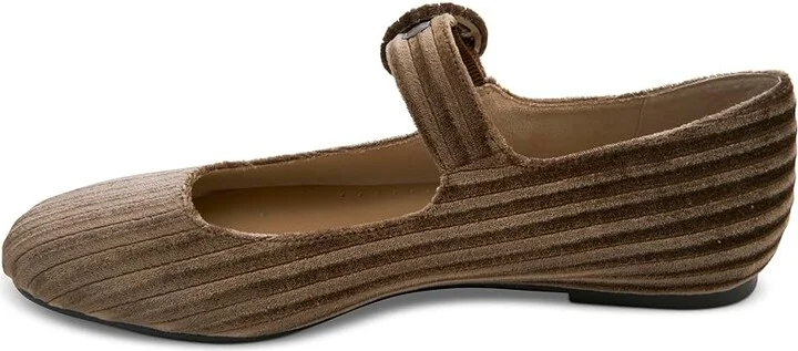 Vaneli Tasja Women's Flat Shoes Moca Stripped Velvet : 7.5 N (AA), Leather - Image 3