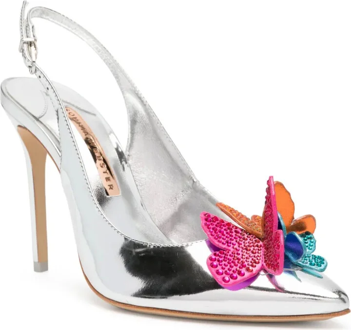 Vanessa 100mm metallic-finish pumps - Image 2