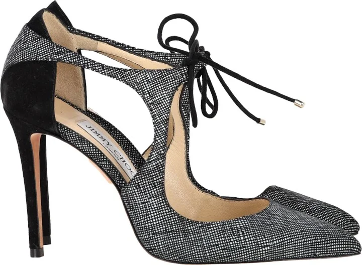 Vanessa Textured Pumps in Black Suede