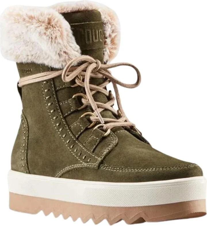 Vanetta Suede Winter Boot In Olive