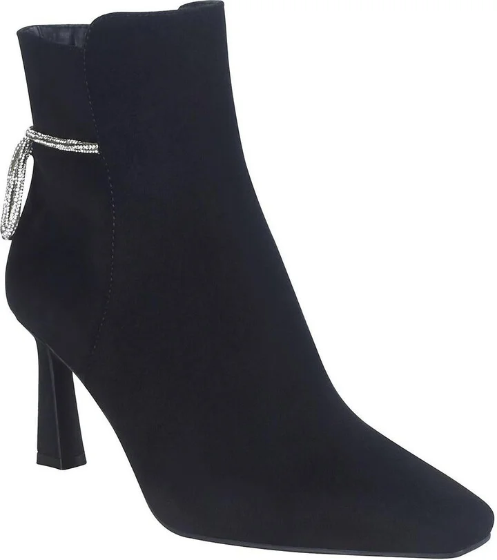 Vangie Womens Faux Suede Embellished Ankle Boots