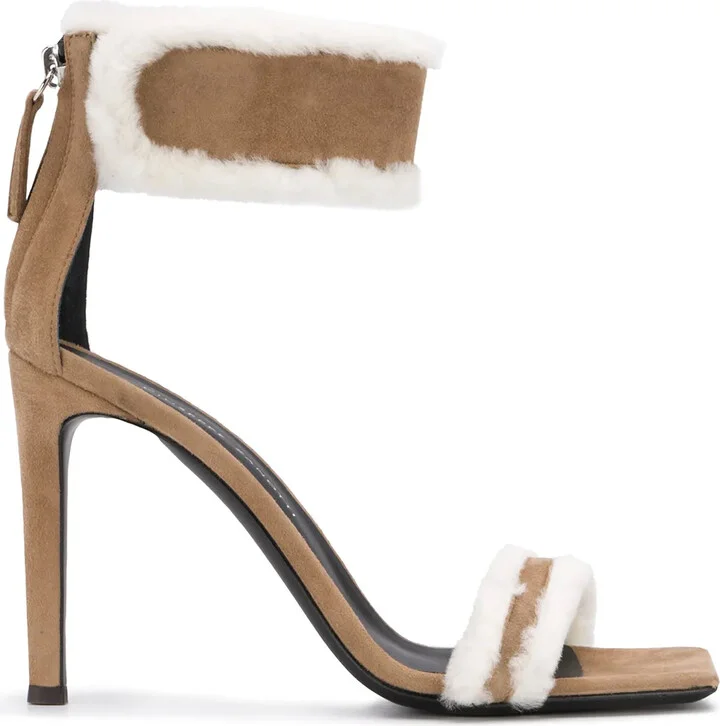 Vanilla Winter shearling-trimmed sandals