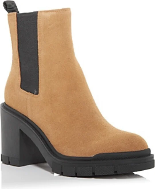 Vanlisa Chelsea Boots Women's US 9.5 Brown Leather Block Heel KHD888