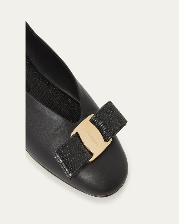 Vanna Calfskin Bow Ballerina Flats - Image 2