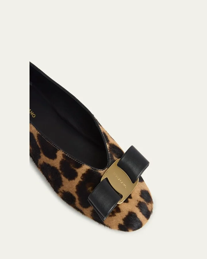 Vanna Leopard Bow Ballerina Flats - Image 2