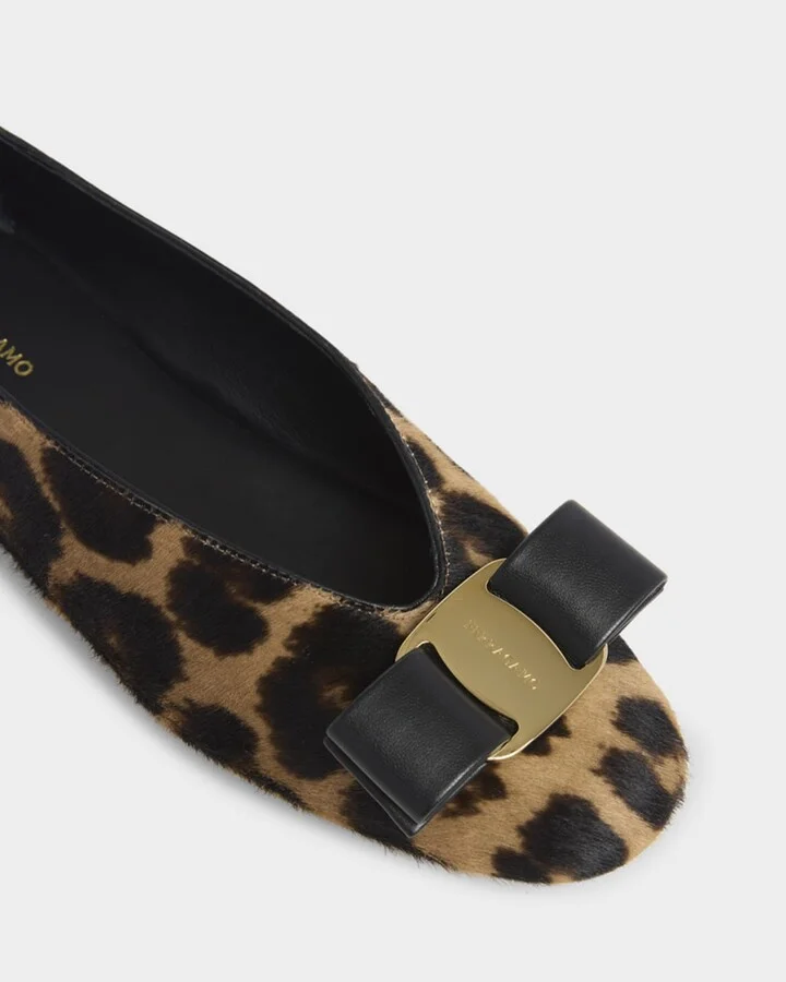 Vanna Leopard Bow Ballerina Flats - Image 3