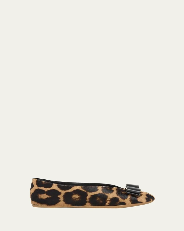 Vanna Leopard Bow Ballerina Flats