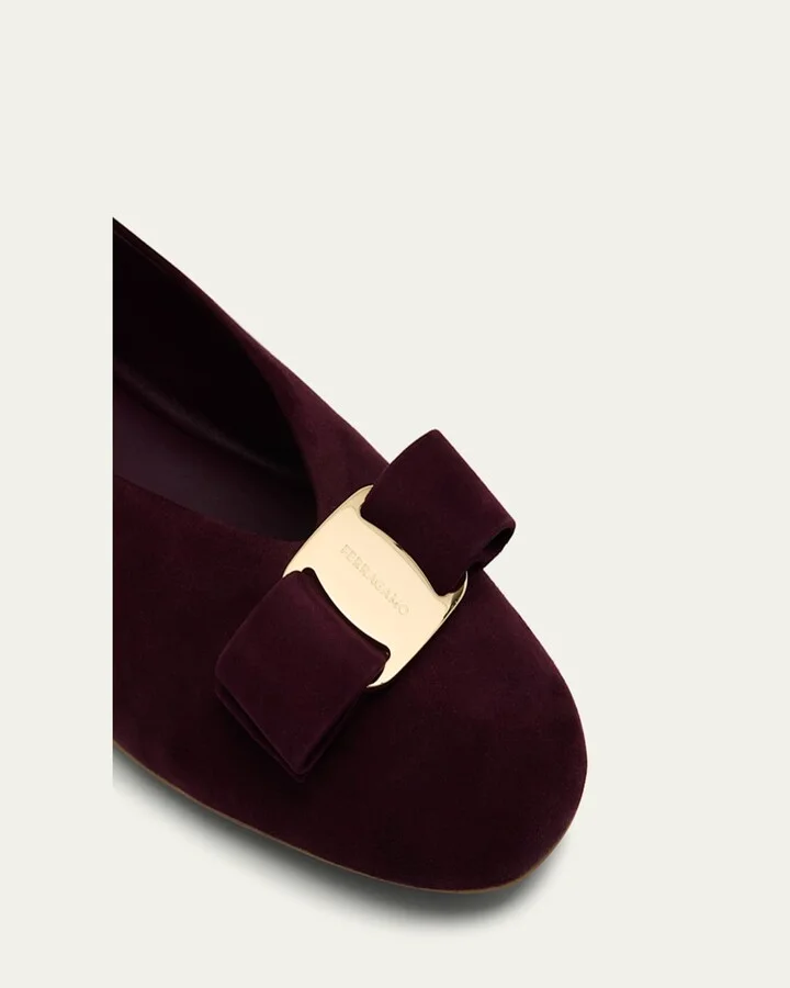Vanna Suede Bow Ballerina Flats - Image 11