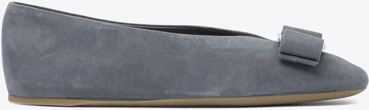 Vanna Vara-Bow Suede Ballet Flats