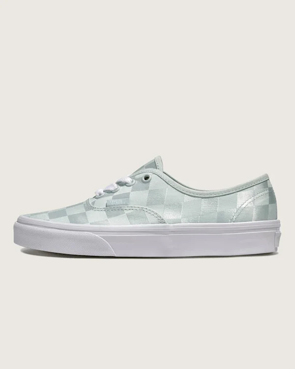 Vans Authentic Checkerboard Satin Shoes (Spa Blue) - 3.5 Boys / 5.0 Women