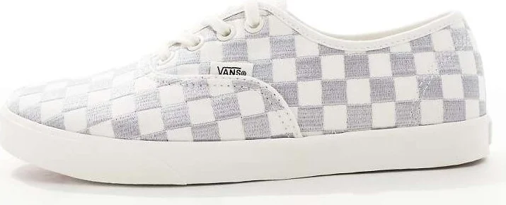 Vans Authentic Lowpro embroidered sneakers in gray checkerboard print - Image 2