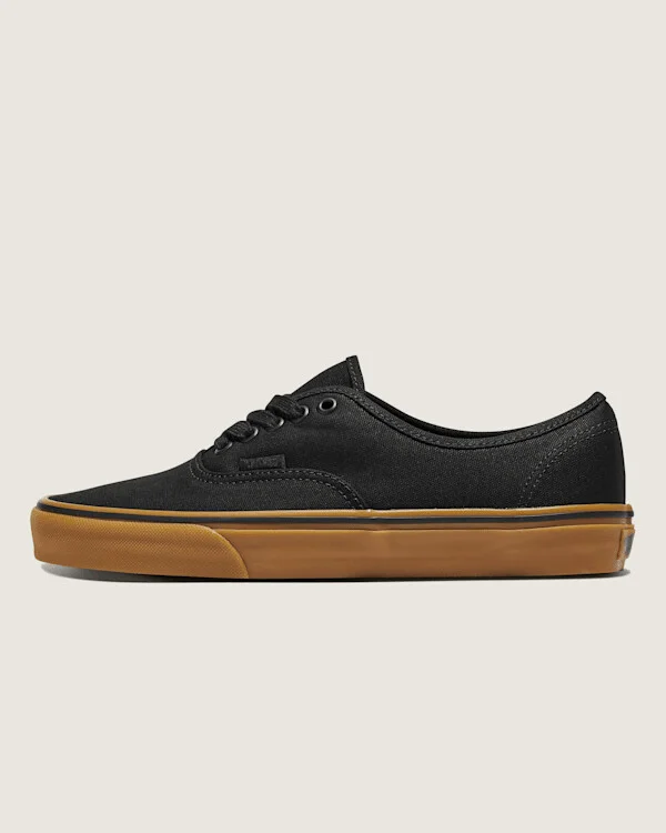 Vans Authentic Shoes (Black / Gum) - 3.5 Boys 5.0 Women